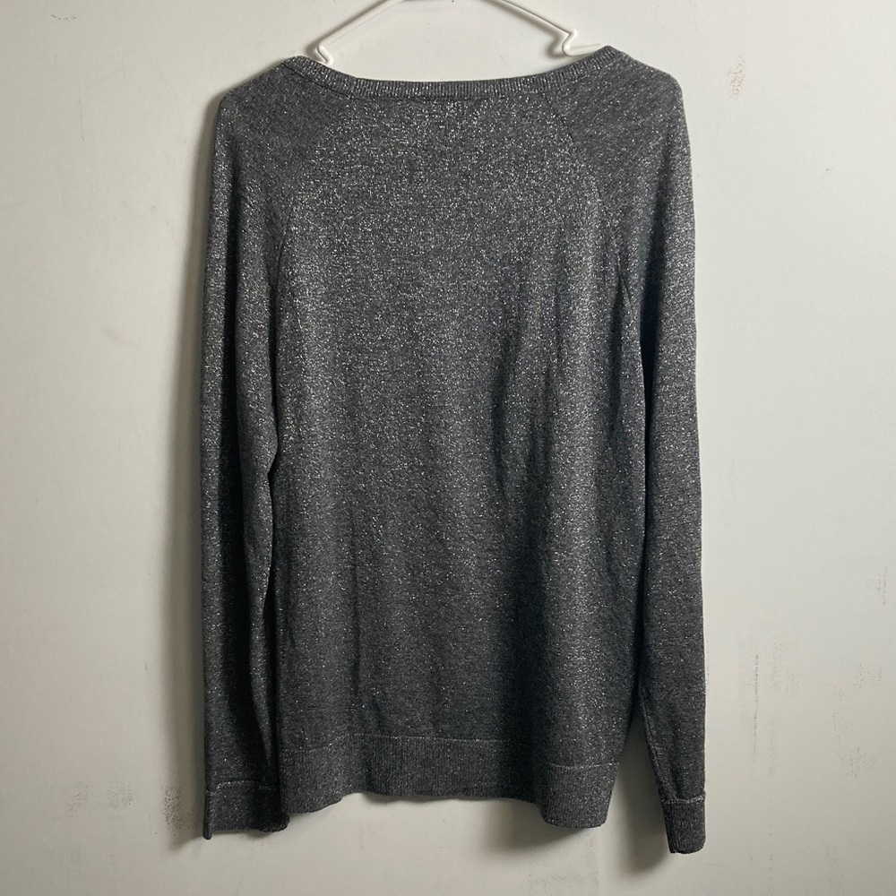 INC International Concepts Metallic Gray Crewneck Sweater - Picture 3 of 3